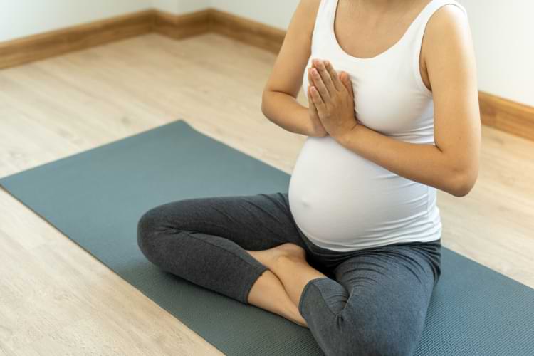 yoga prenatal position lotus